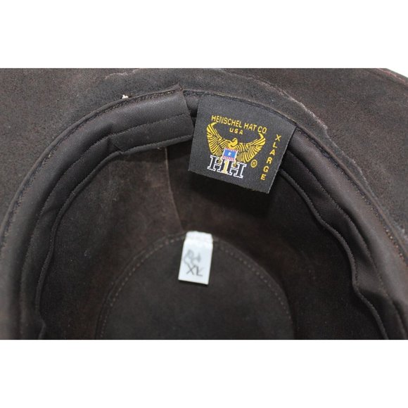 COPY - Henschel Hat Co USA H1H Brown Leather Cowboy Western Outback Mens XL - Picture 3 of 7